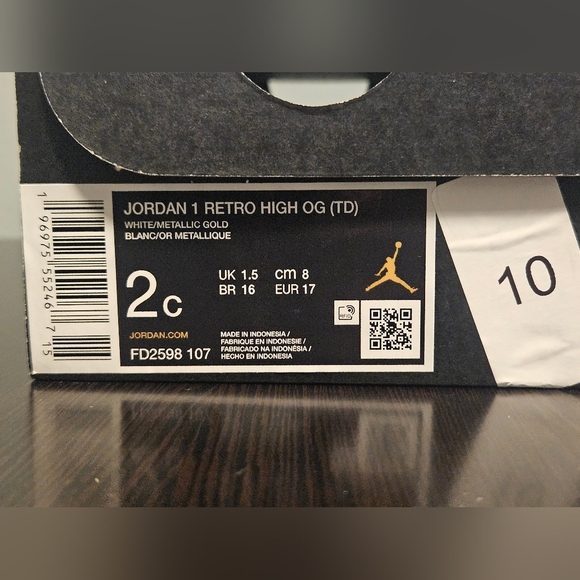 Nike Jordan 1 Retro High Top OG White N Gold 2c - Picture 9 of 9